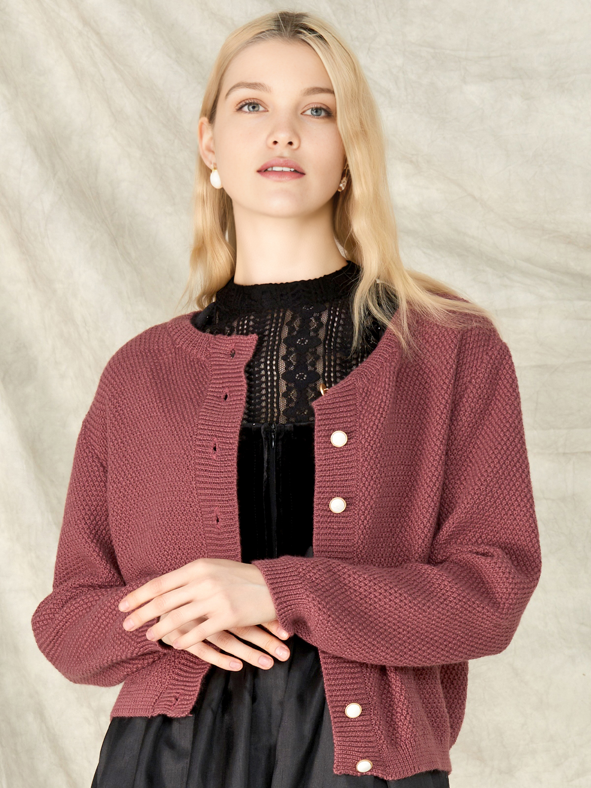 Dirndlbluse Langarm in Lila
