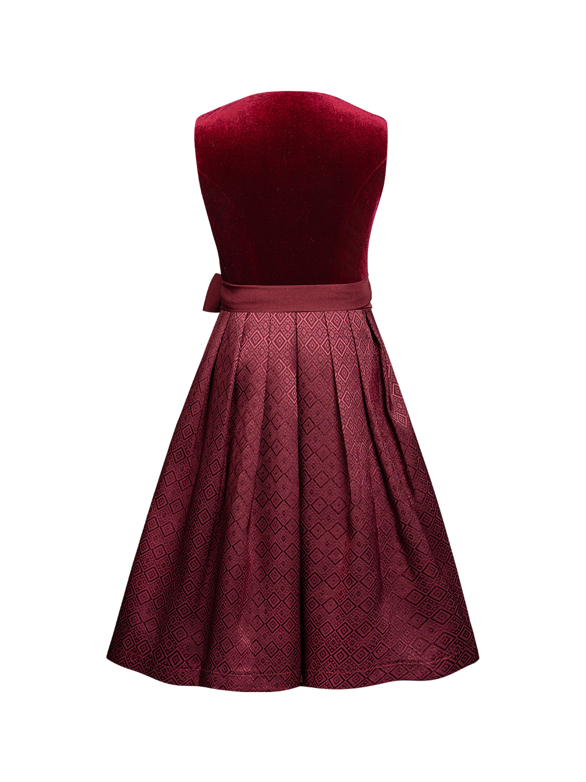 Braune Dirndl mit rotem Schürzenband