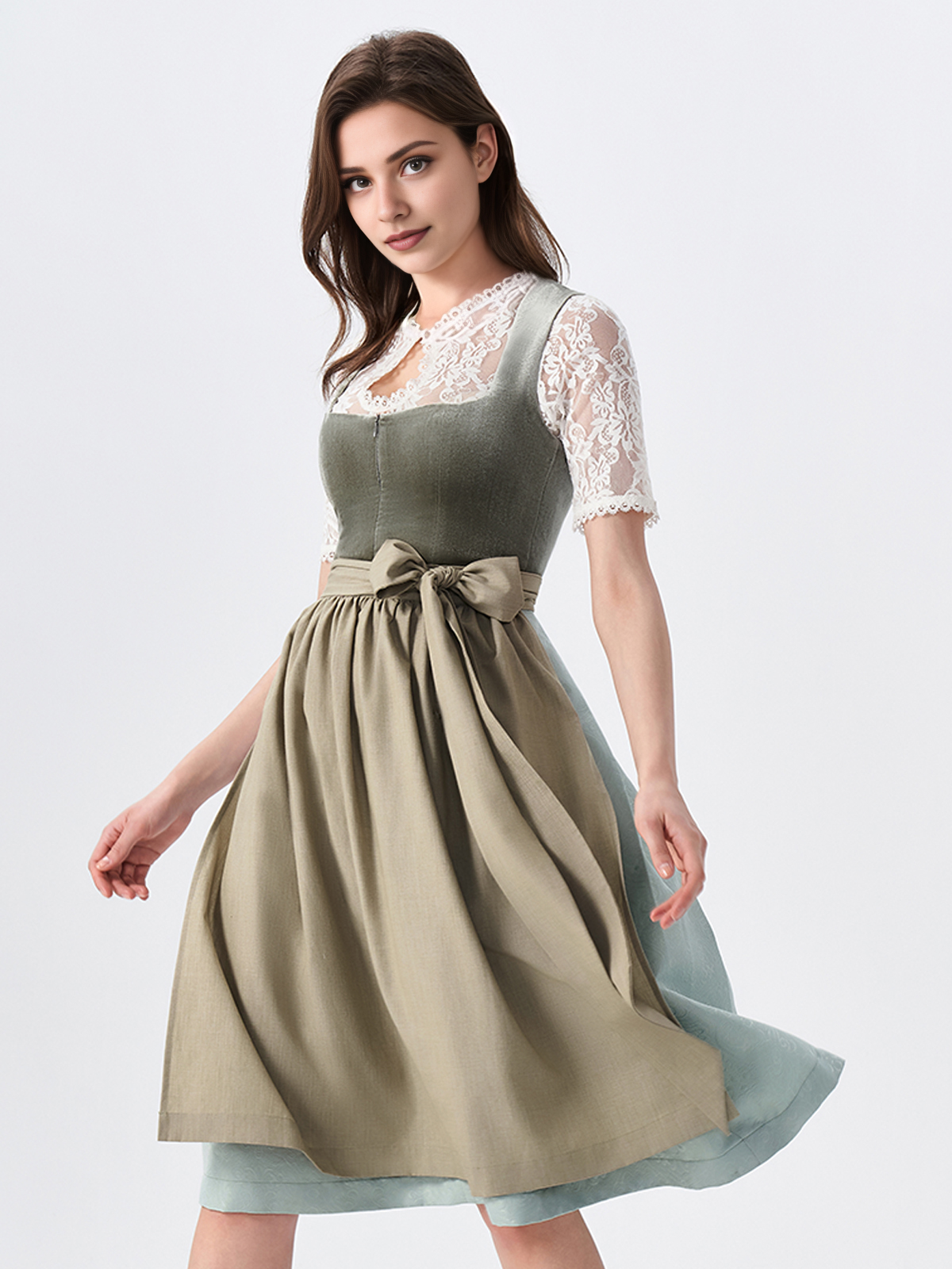 Grünes Dirndl in verschiedenen Nuancen